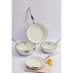 Chảo inox chống dính Ceramic Kaiyo, sâu lòng có vung kính size 24cm [mã KNW-6698] 4