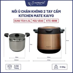 Nồi ủ chân không 2 tay cầm Kitchen Mate Kaiyo, dung tích 4,5L, màu vàng [mã KTC-6896] 2