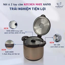 Nồi ủ chân không 2 tay cầm Kitchen Mate Kaiyo, dung tích 4,5L, màu ghi [mã KTC-6902] 3