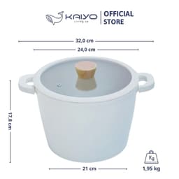 Nồi nhôm đúc thành cao đáy từ nguyên khối Elegant Kaiyo, 24cm [mã KAC-2126] 2