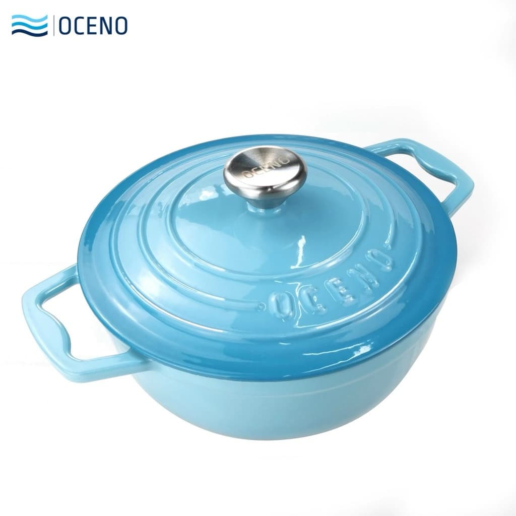 Nồi gang Oceno màu xanh light blue 22cm [mã OCP-1204]
