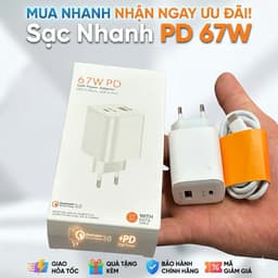 Bộ Sạc Siêu Nhanh Xiaomi Miturbo 67W, 2 Cổng Kết Nối USB/ TypeC to Type C, Kèm Dây Sạc 1
