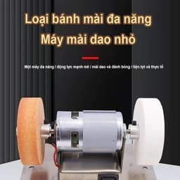Máy mài mini , 2 đá, 7 tốc độ, lý tưởng cho dao kéo, đá mài, sử dụng điện 220V tiện lợi. 5