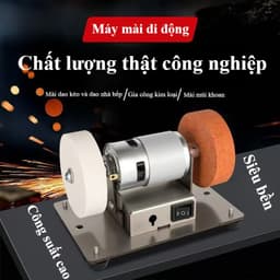 Máy mài mini , 2 đá, 7 tốc độ, lý tưởng cho dao kéo, đá mài, sử dụng điện 220V tiện lợi. 8