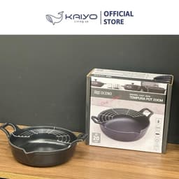 Chảo gang mỏ chim Oceno, có giá gác inox đi kèm, size 20cm 3