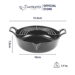 Chảo gang mỏ chim Oceno, có giá gác inox đi kèm, size 20cm 2