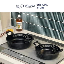 Chảo gang mỏ chim Oceno, có giá gác inox đi kèm, size 20cm 7