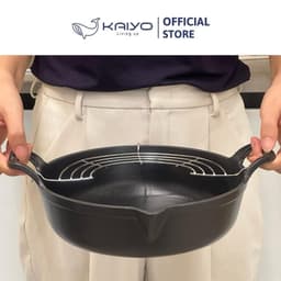 Chảo gang mỏ chim Oceno, có giá gác inox đi kèm, size 20cm 8