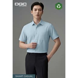 Áo sơ mi ngắn tay DGC Dáng suông vạt bằng Vải bạc hà cao cấp làm mát tự nhiên - SASNBF116M 3