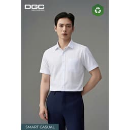 Áo sơ mi ngắn tay DGC Dáng suông vạt bằng Vải bạc hà cao cấp làm mát tự nhiên - SASNBF116M 4