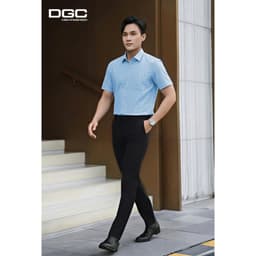 Sơ mi ngắn tay DGC dáng ôm Perfect Fit vạt bằng, Vải tre mềm mại thoáng mát - SASNBF129M 3
