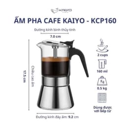 ẤM PHA CAFE KAIYO MOKA POT 160ML - 2 CUP (KCP-3048) 2