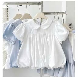 [Hàng Loại 1]Áo Babydoll Nữ Gió Su Mềm Cổ Sen Dáng Bí Tay Bồng – Áo Kiểu Tiểu Thư Hàn Quốc Nàng Thơ 3