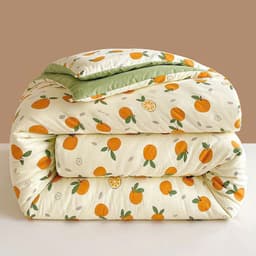 Chăn Phao Cotton Đũi Nhẹ Ấm, ẫu hoa tupip tím, Kích Thước 1m9x2m2,Trọng Lượng 2kg 2