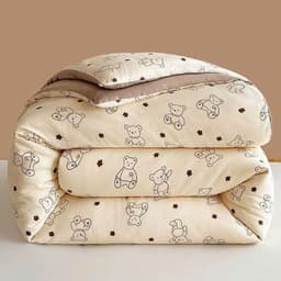 Chăn Phao Cotton Đũi Nhẹ Ấm, ẫu hoa tupip tím, Kích Thước 1m9x2m2,Trọng Lượng 2kg 4