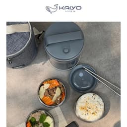 Hộp cơm giữ nhiệt Kaiyo dung tích 1.700ml màu ghi Đá [mã KVL-3277] 9