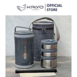 Hộp cơm giữ nhiệt Kaiyo dung tích 1.700ml màu ghi Đá [mã KVL-3277] 4