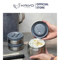 Hộp cơm giữ nhiệt Kaiyo dung tích 1.700ml màu ghi Đá [mã KVL-3277] 7
