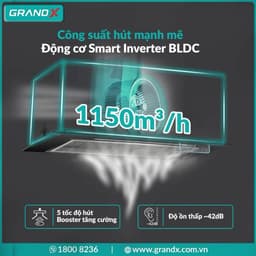 Máy Hút Mùi Âm Tủ GrandX H70F79G | Động Cơ Smart Inverter BLDC | Thiết Kế Hiện Đại, Bảo hành 3 năm 9