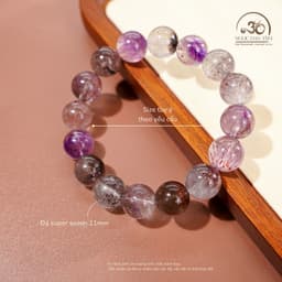 Ngoc Đan Tâm - Vòng Tay Phong Thủy Đá Super Seven 11mm 6A - Đa Mệnh 2