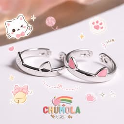 Nhẫn mèo bạc nhẫn nam nữ phong cách Hàn Quốc nhẫn đeo tay nam nữ thiết kế sáng tạo đẹp thời trang 1
