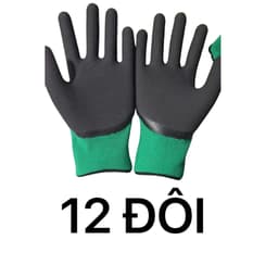 Bịch 12 Đôi găng tay phủ cao su sần 379 găng tay lao động, găng tay PU 2