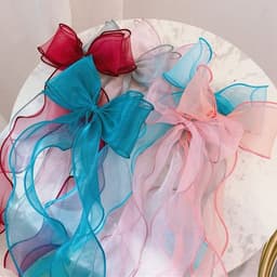 Kẹp tóc Nơ Voan phụ kiện cài đầu chụp ảnh cài tóc nữ xinh xắn dễ thương 3