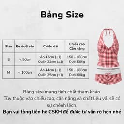 SET Áo Yếm Caro Phối Quần Đùi Ôm Lưng To Phong Cách Mùa Hè S118 panh-botique 9