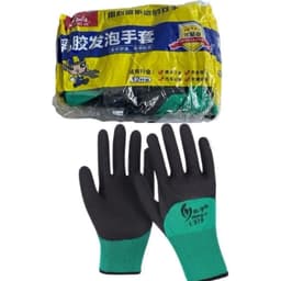 Bịch 12 Đôi găng tay phủ cao su sần 379 găng tay lao động, găng tay PU 4