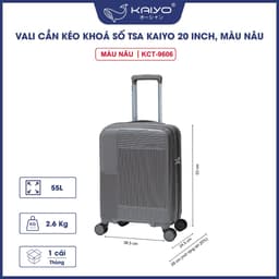 Vali cần kéo khoá số TSA Kaiyo 20inch, màu nâu [mã KCT-9606] 2