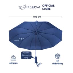 Ô gấp gọn tự động hai chiều 10 nan Kaiyo, màu xanh navy [mã KCU-9194] 2