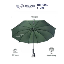 [KaiyoVN] Ô gấp gọn tự động hai chiều 10 nan Kaiyo, màu xanh rêu [mã KCU-9064] 2