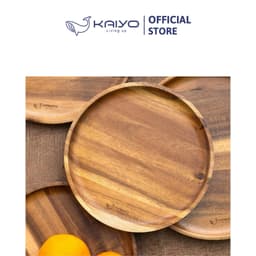Khay gỗ Kaiyo hình tròn, đường kính 30cm [mã KWT-7046] 4