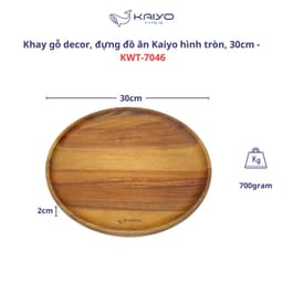 Khay gỗ Kaiyo hình tròn, đường kính 30cm [mã KWT-7046] 2