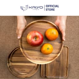 Khay gỗ Kaiyo hình tròn, đường kính 30cm [mã KWT-7046] 3