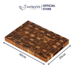 Thớt thái gỗ Teak đầu cây Kaiyo hình chữ nhật 30 x 20 x 2,5cm [mã DC01] 2