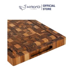 Thớt thái gỗ Teak đầu cây Kaiyo hình chữ nhật 30 x 20 x 2,5cm [mã DC01] 5