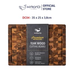 Thớt chặt gỗ Teak đầu cây Kaiyo hình chữ nhật 35 x 25 x 3,8cm [mã DC04] 2