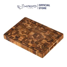 Thớt chặt gỗ Teak đầu cây Kaiyo hình chữ nhật 35 x 25 x 3,8cm [mã DC04] 1