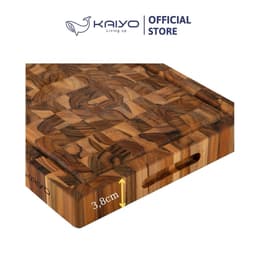 Thớt chặt gỗ Teak đầu cây Kaiyo hình chữ nhật 35 x 25 x 3,8cm [mã DC04] 3