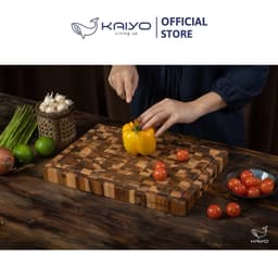 Thớt chặt gỗ Teak đầu cây Kaiyo hình chữ nhật 35 x 25 x 3,8cm [mã DC04] 4