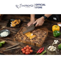 Thớt chặt gỗ Teak đầu cây Kaiyo hình chữ nhật 35 x 25 x 3,8cm [mã DC04] 5