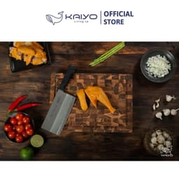 Thớt chặt gỗ Teak đầu cây Kaiyo hình chữ nhật 35 x 25 x 3,8cm [mã DC04] 6