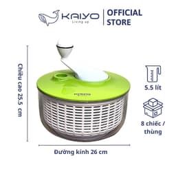 Rổ quay rau li tâm Kaiyo, dung tích 5.5 lít màu xanh [mã KPS-8036] 2