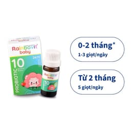 Rainbovit Baby ( Hộp 10 ml .MÀU XANH )Men Vi Sinh 10 Chủng,cải thiện tiêu hóa> BUN BUN SHOP 1