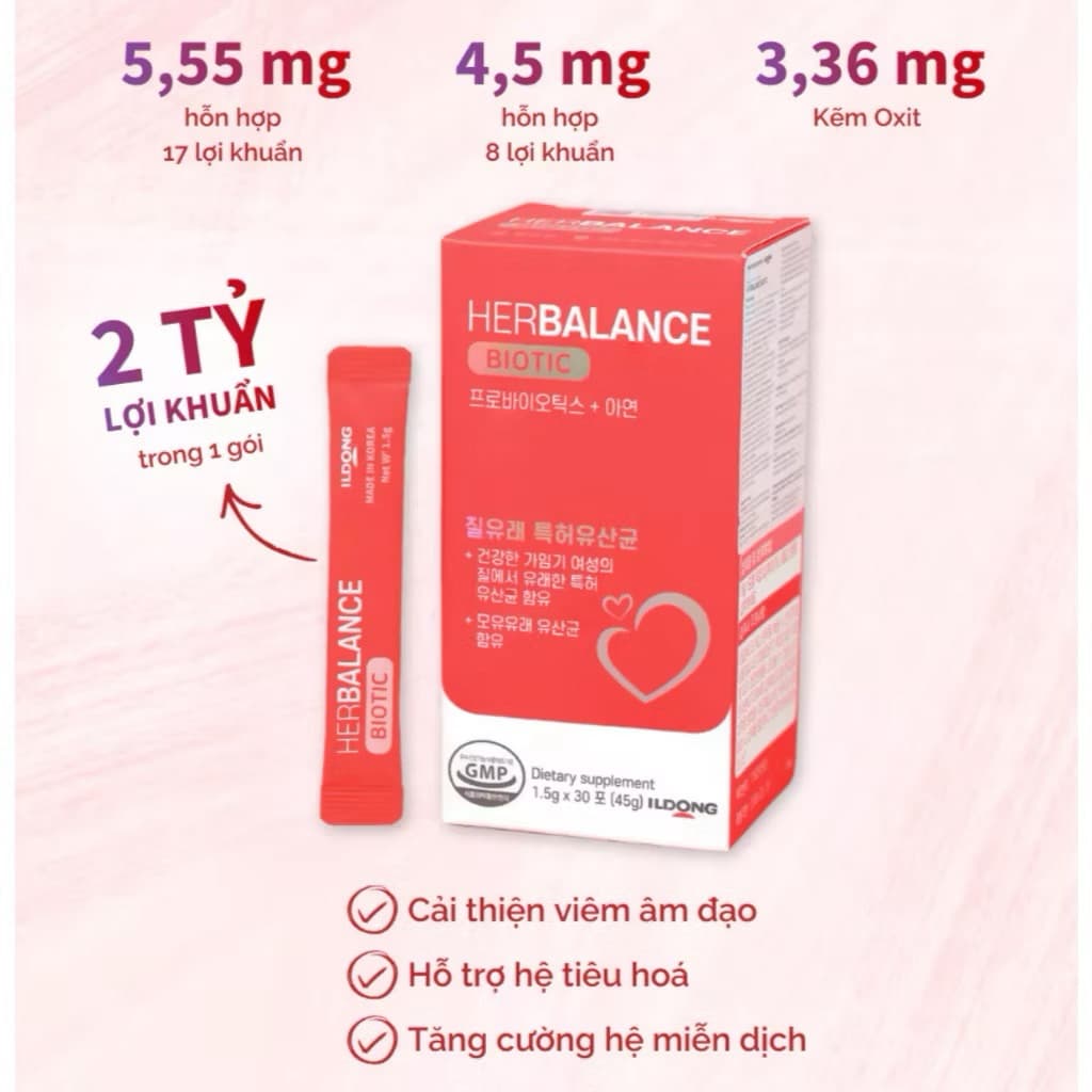 HerBalance Biotic (  Hộp 30 gói ) hỗ trợ cải thiện viêm nhiễm phụ khoa,   < BUN BUN SHOP