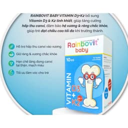 Rainbovit Baby Vitamin D3K2 (hộp 10ml) Giúp Chắc Khỏe Xương,Cao Lớn, , Bé Hấp Thụ Canxi <BUNBUN SHOP 2