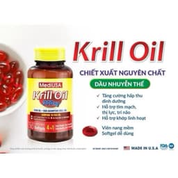 Dầu nhuyễn thể Krill Oil MediUSA ( 60 viên) - bổ sung omega 3 hỗ trợ sức khỏe tim mạch > BUN BUN SHOP 1