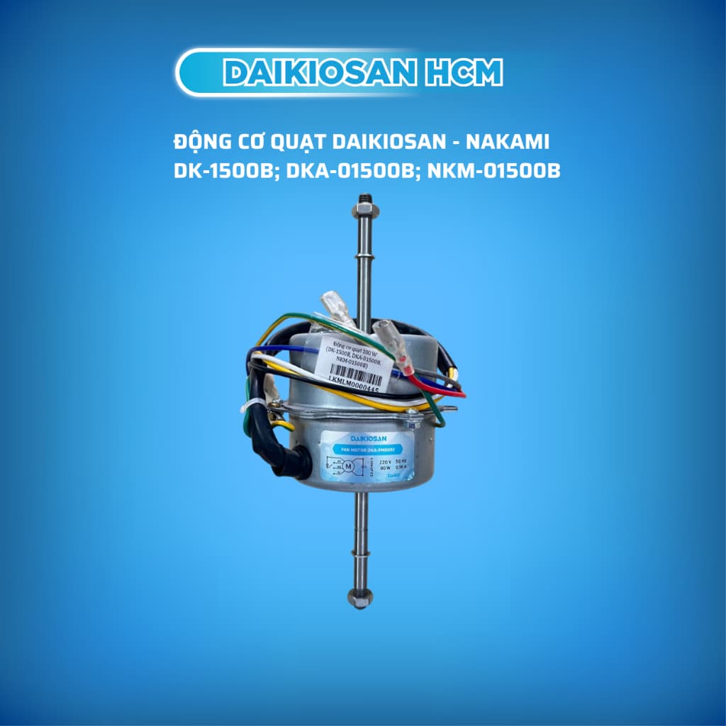 <DKA-01500B> Động cơ Quạt điều hòa Daikiosan Nakami 100w DK-1500B; DKA-01500B; NKM-01500B