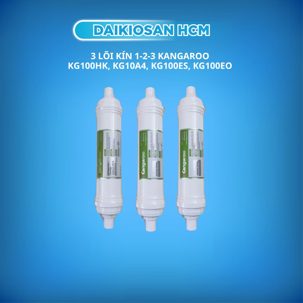 Bộ 3 Lõi Lọc Thô kín 10” Kangaroo – Chính Hãng sử dụng cho các model KG100HK, KG10A4, KG100ES, KG100EO